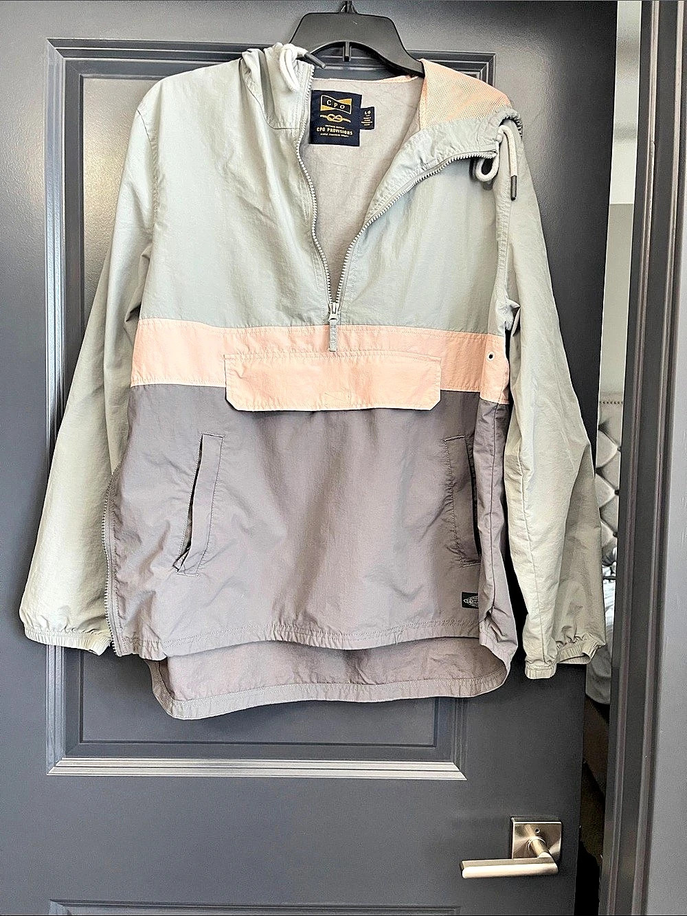 CPO Provisions Color Block Windbreaker Size Large Like New